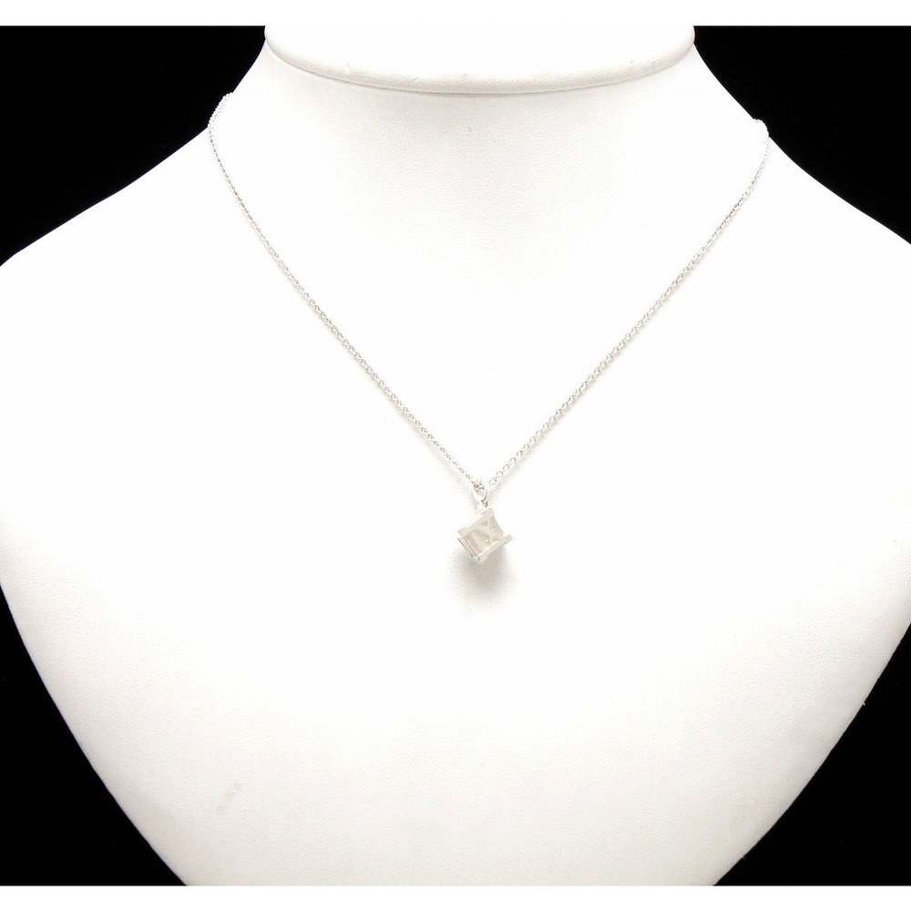 TIFFANY Co Atlas Cube Necklace Pendant Silver